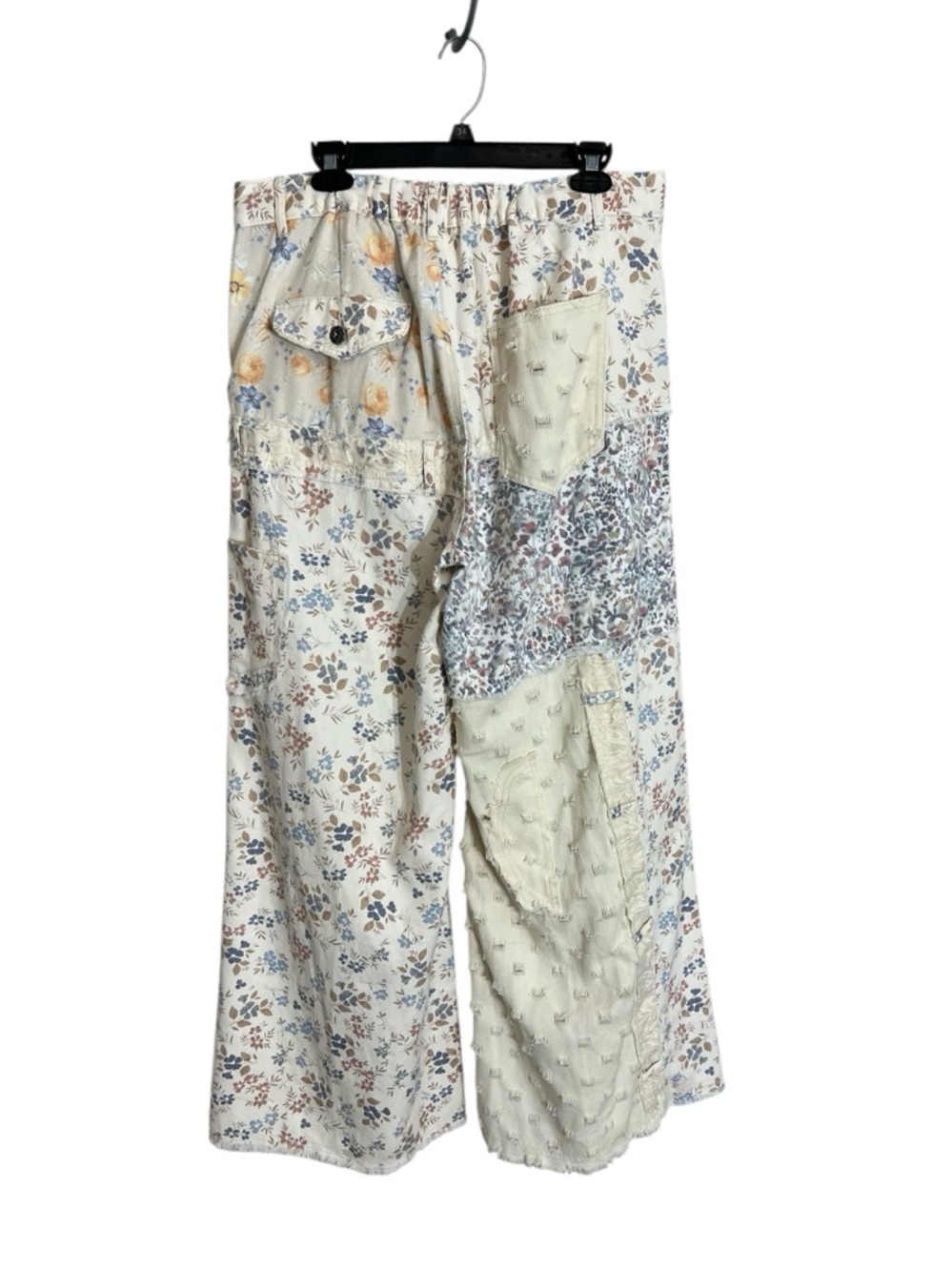 ♦️6 hr sale♦️Pol Margo floral patchwork relaxed fit wide leg jeans boho hippie L - Picture 3 of 14
